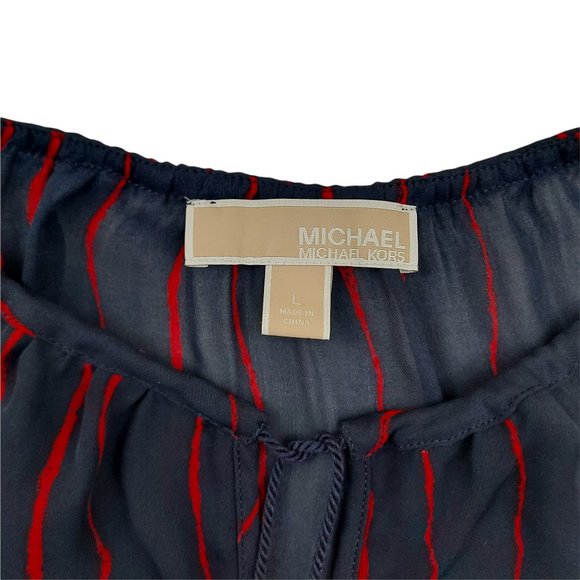 Michael Kors Women's Blouse Size Large Navy - Picture 9 of 10